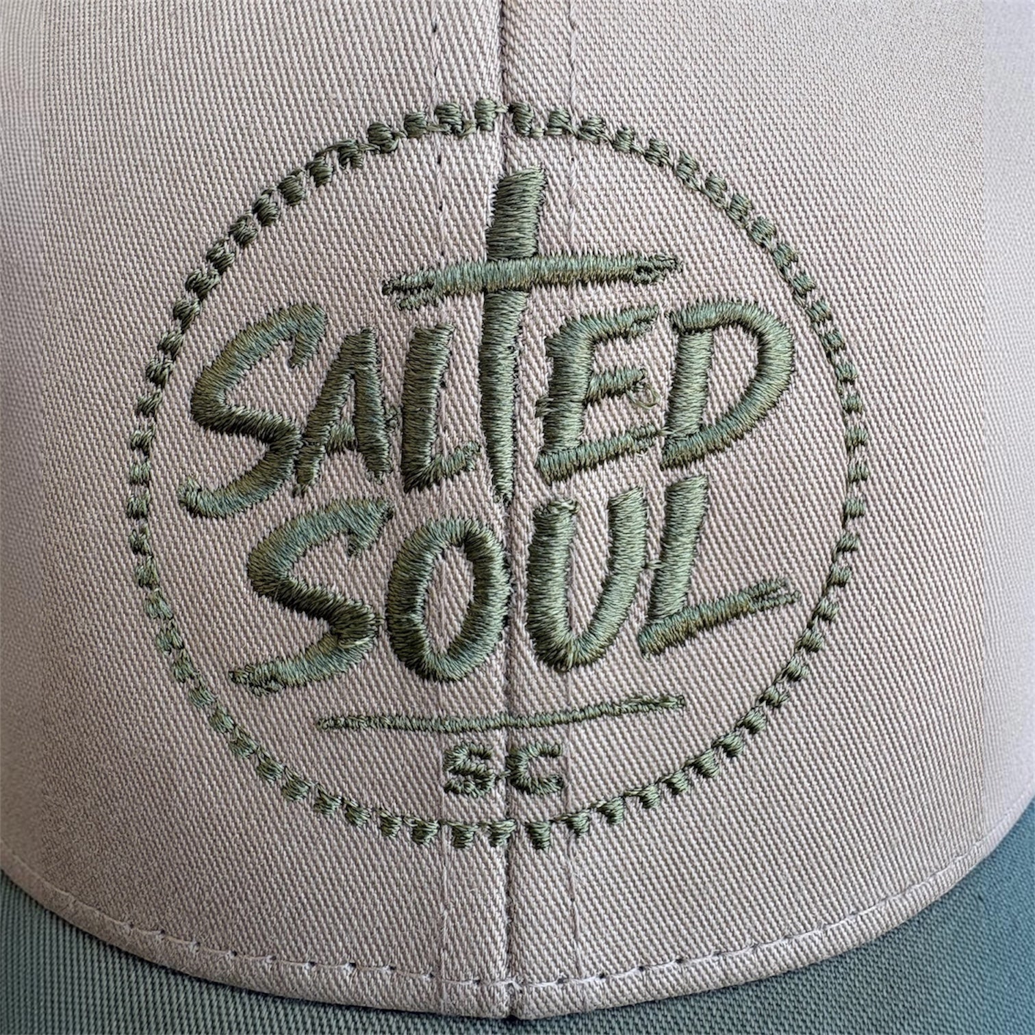 Khaki / Loden with Loden logo
