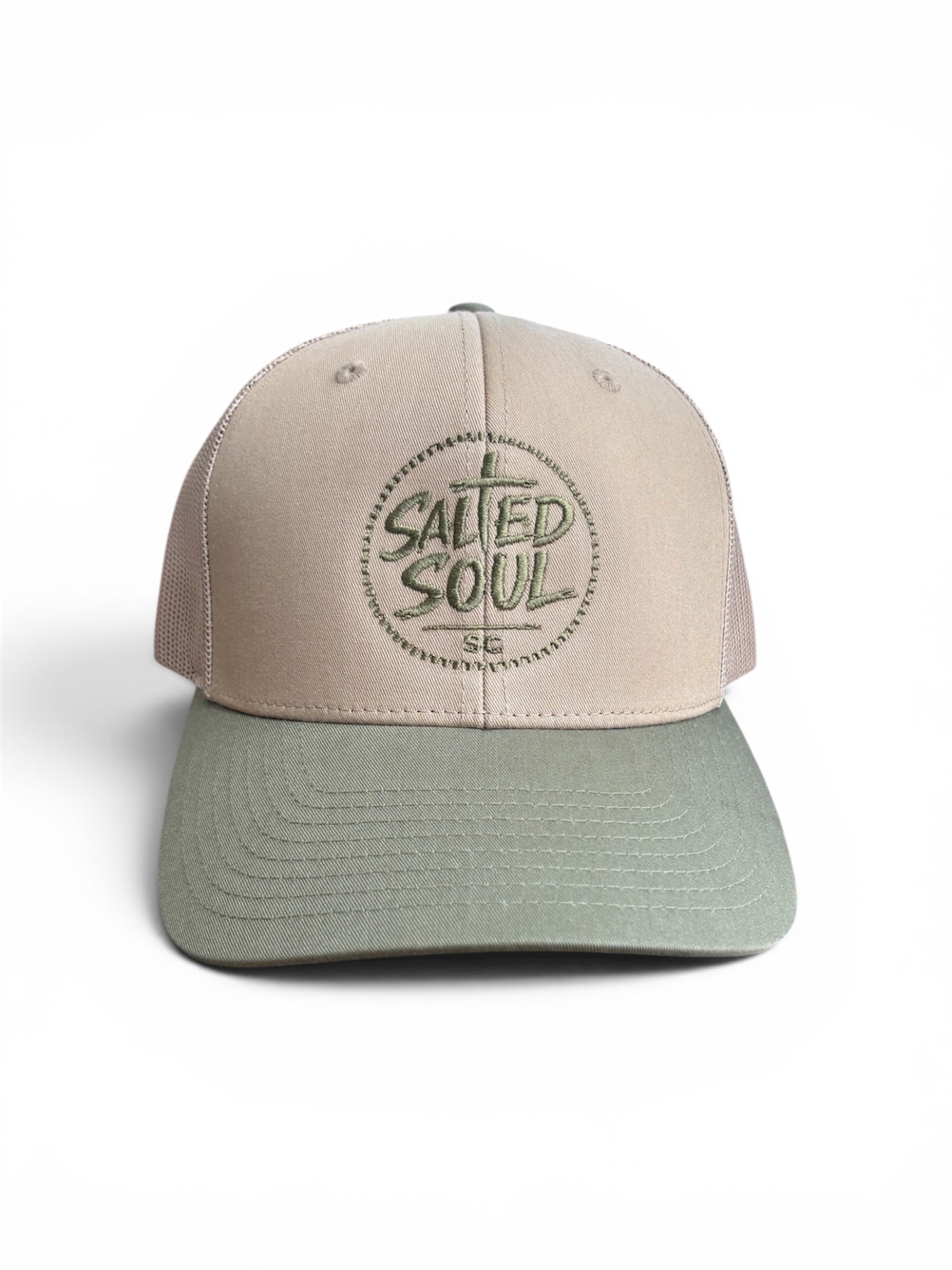 Khaki / Loden with Loden logo
